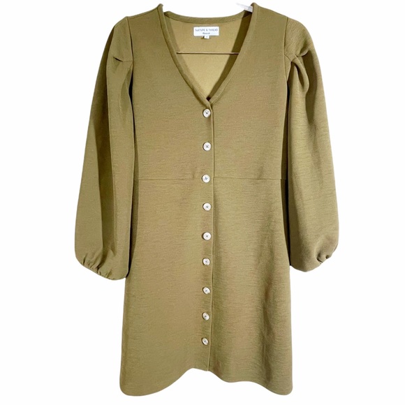 Madewell Dresses & Skirts - Texture & Thread Crepe Balloon-Sleeve Dress Sz M